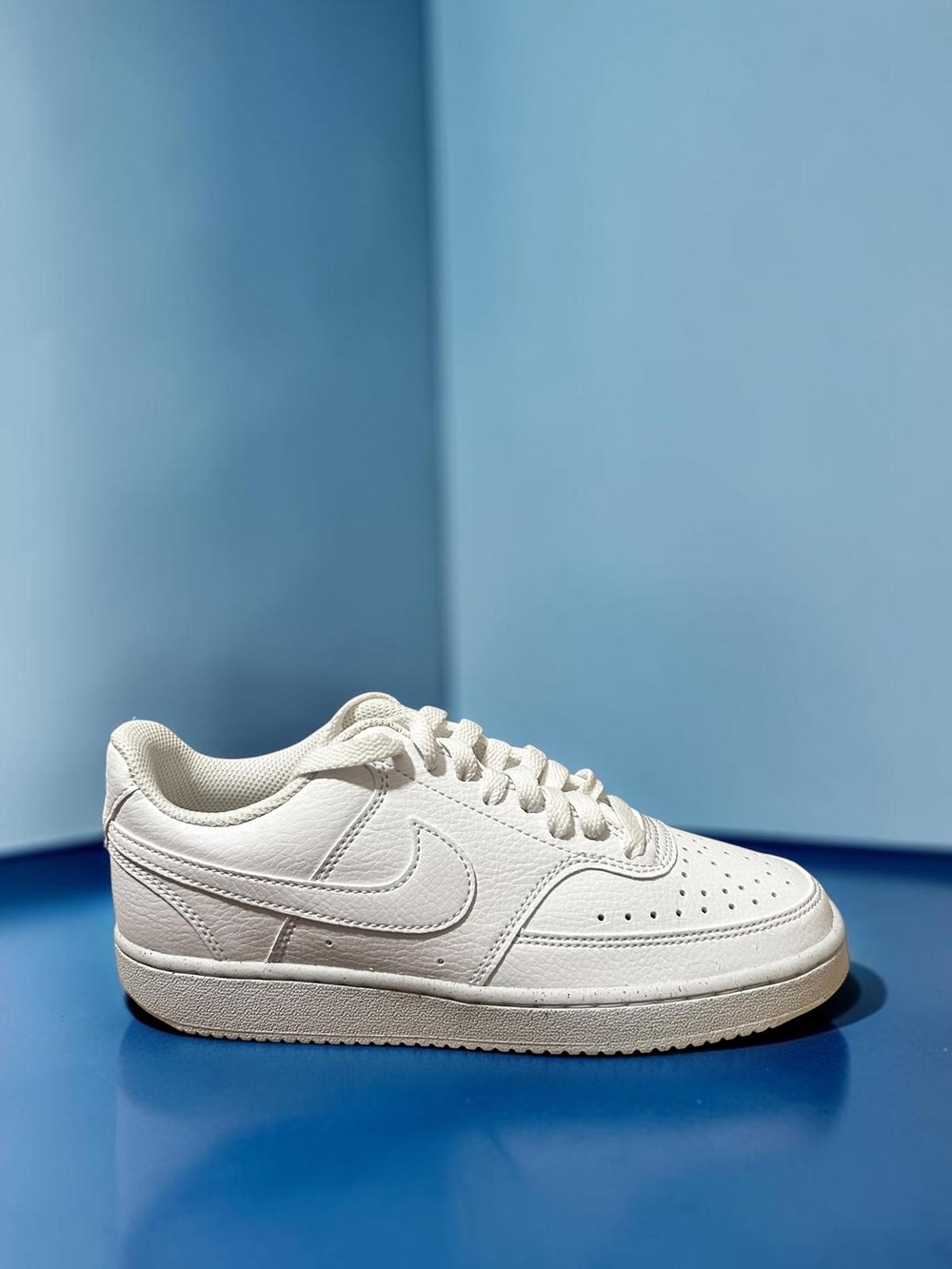 Nike All-White Low-Top Leather Sneaker